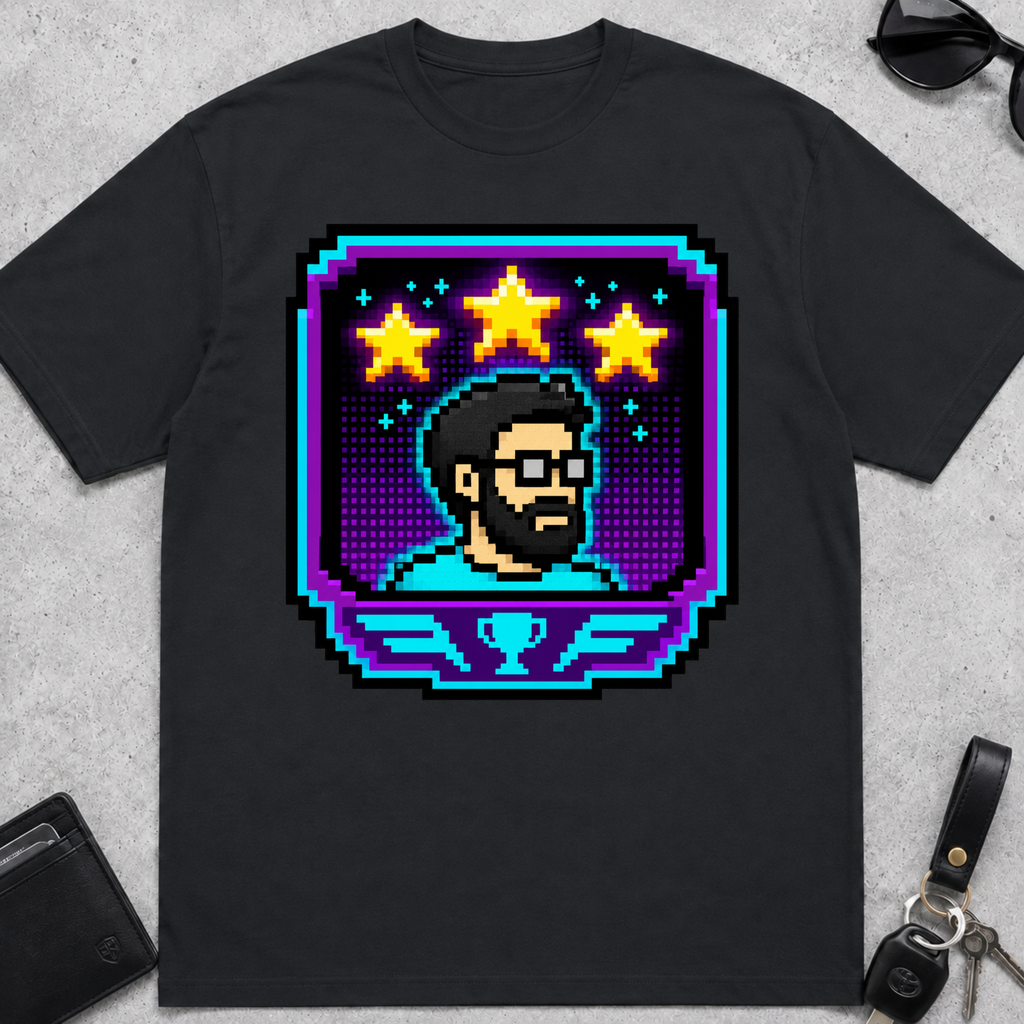 Dad Three Stars 8-Bit T-Shirt