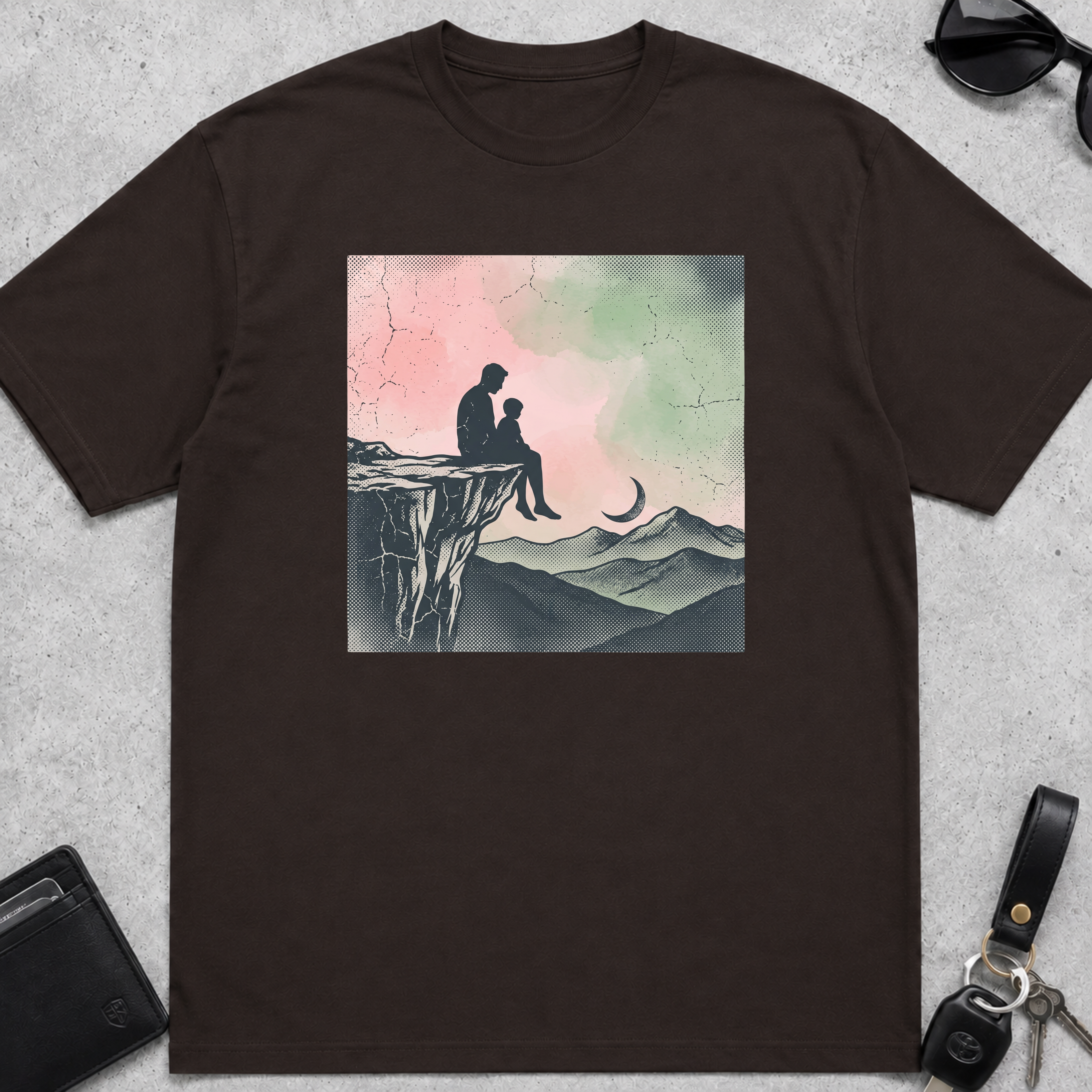 Dad Child Sunset T-Shirt
