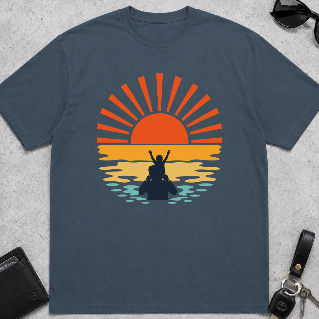 Sunset Kid On Shoulders T-Shirt