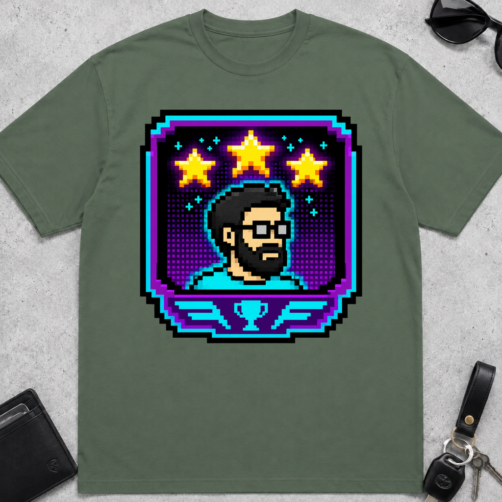Dad Three Stars 8-Bit T-Shirt