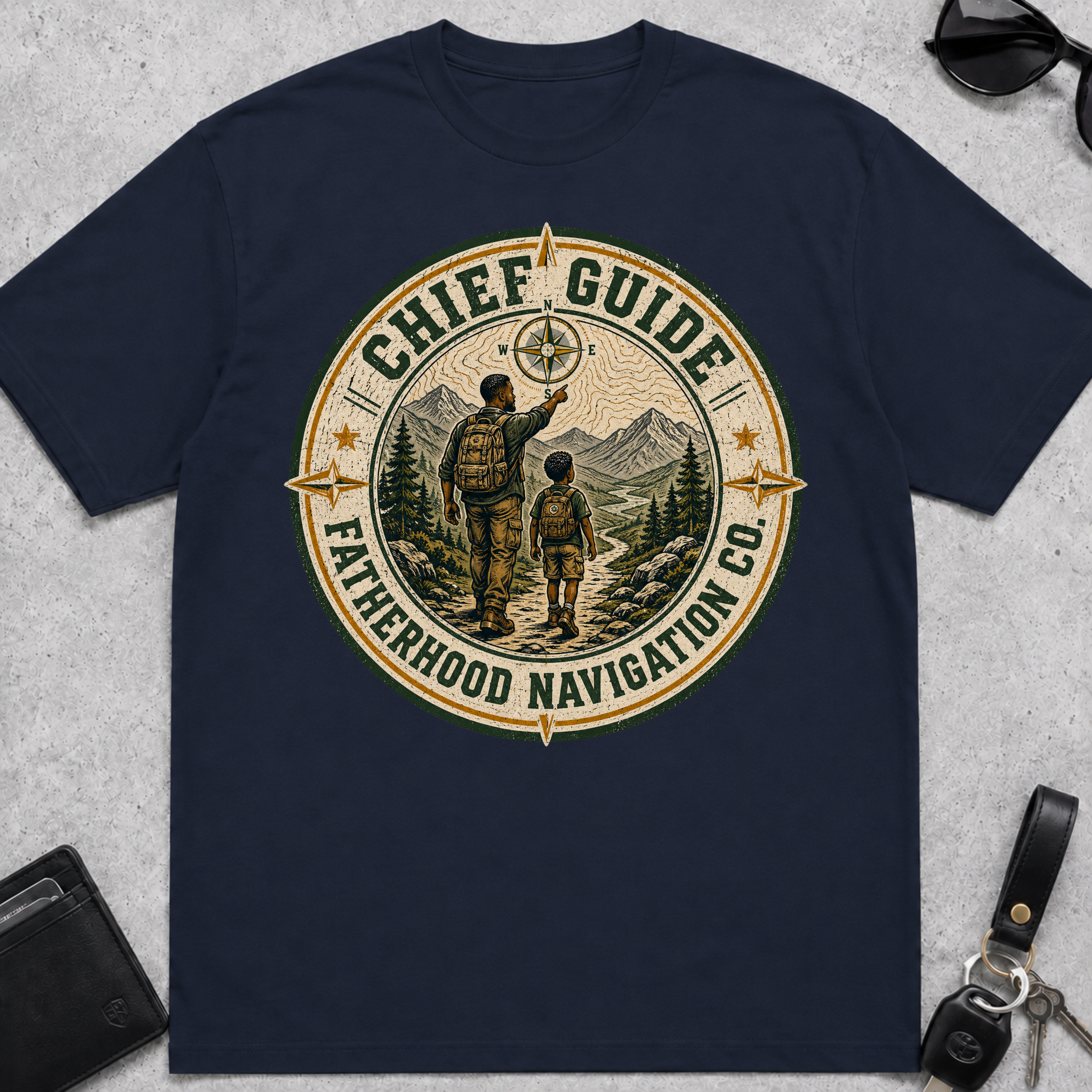 Chief Guide Fatherhood Navigation T-Shirt