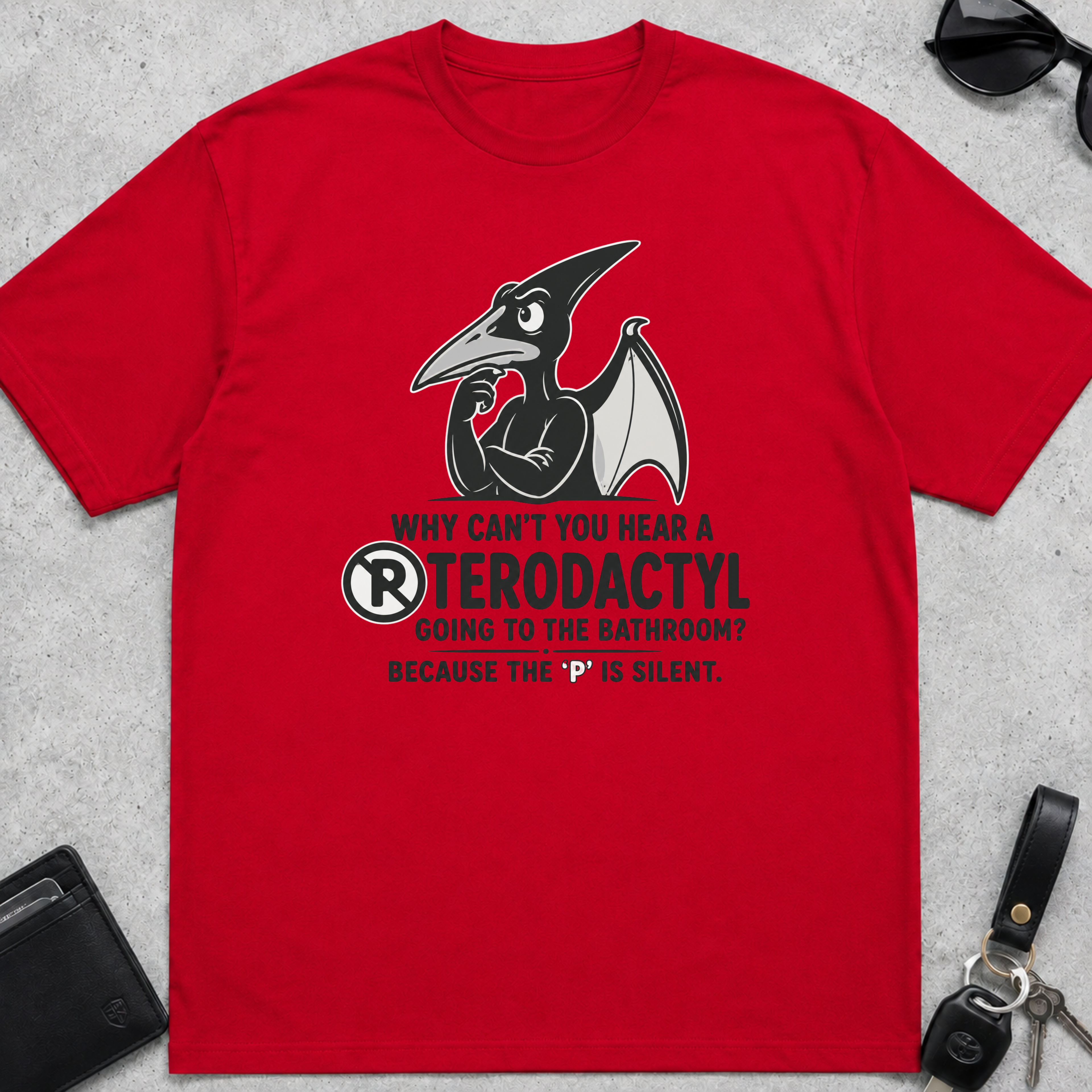 Pterodactyl Bathroom T-Shirt