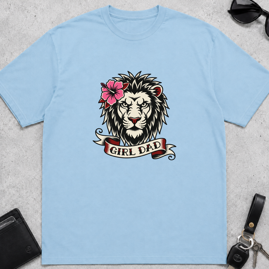 Girl Dad Lion Tattoo T-Shirt