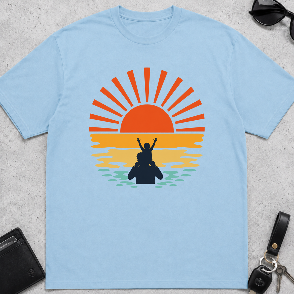 Sunset Kid On Shoulders T-Shirt