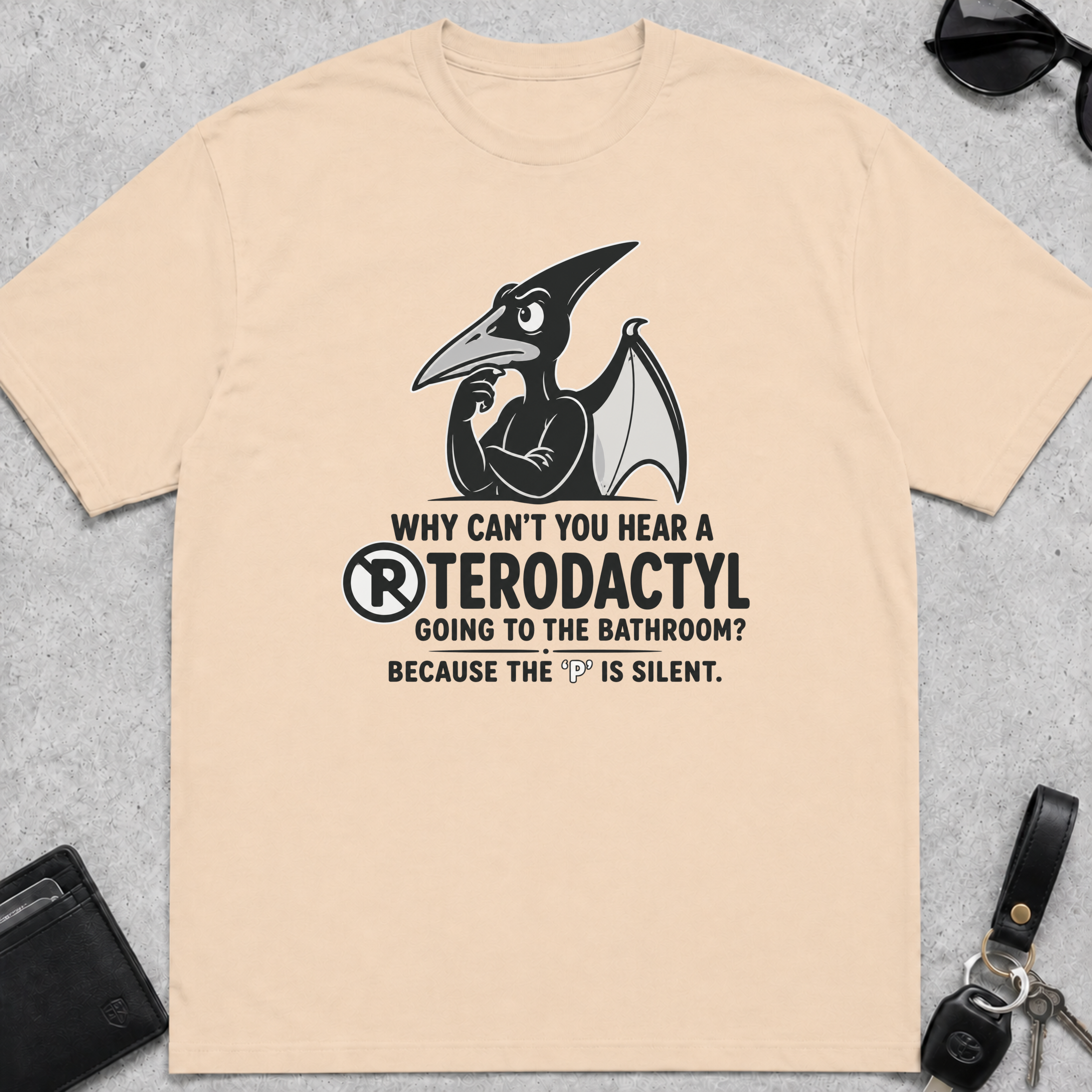 Pterodactyl Bathroom T-Shirt