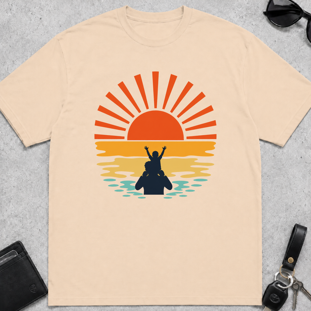 Sunset Kid On Shoulders T-Shirt