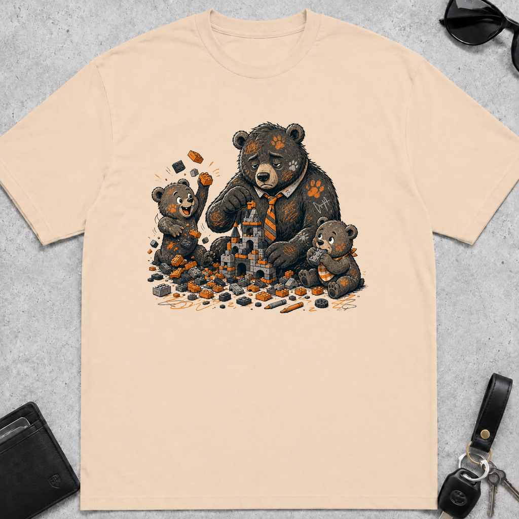 Block Castle Building Bear T-Shirt