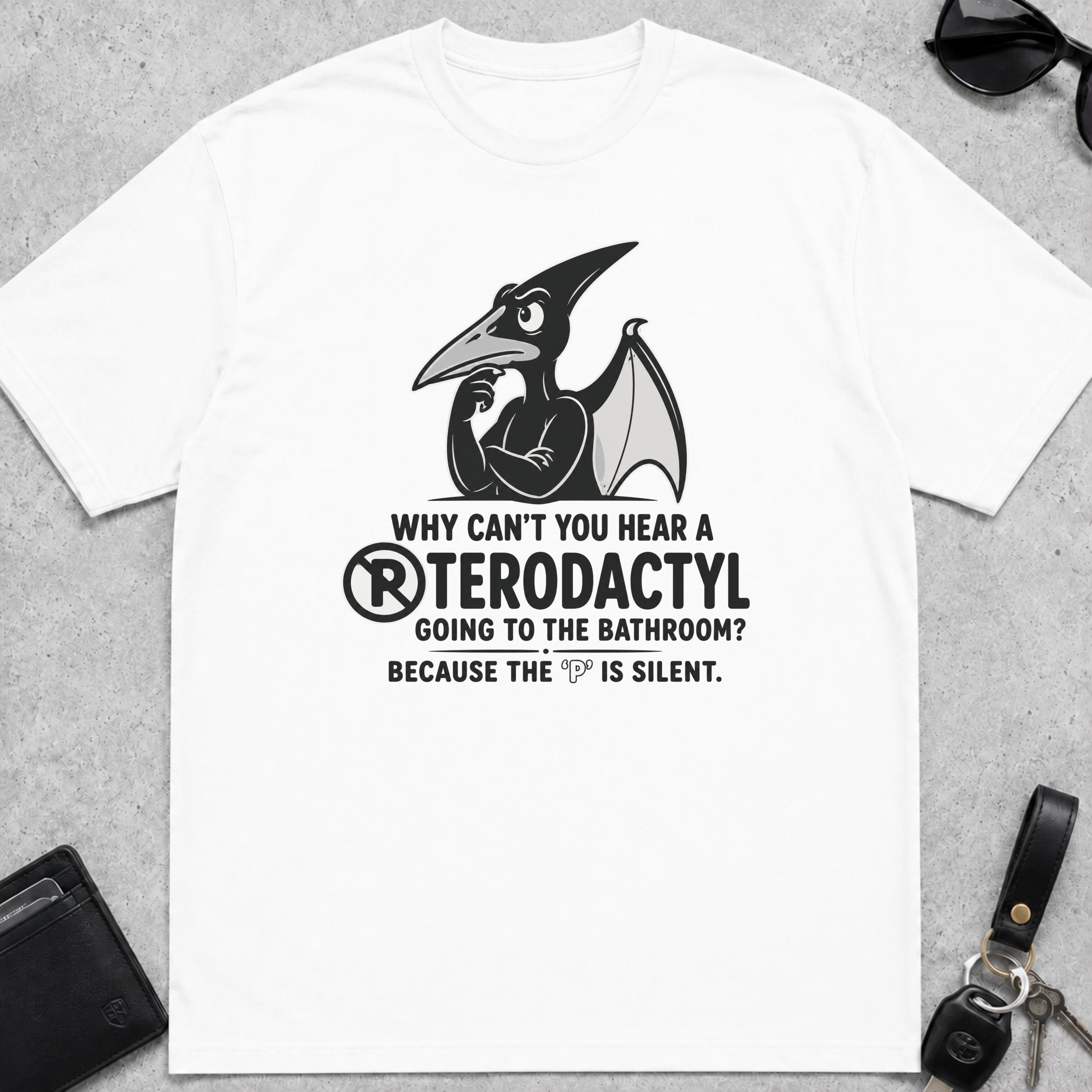 Pterodactyl Bathroom T-Shirt