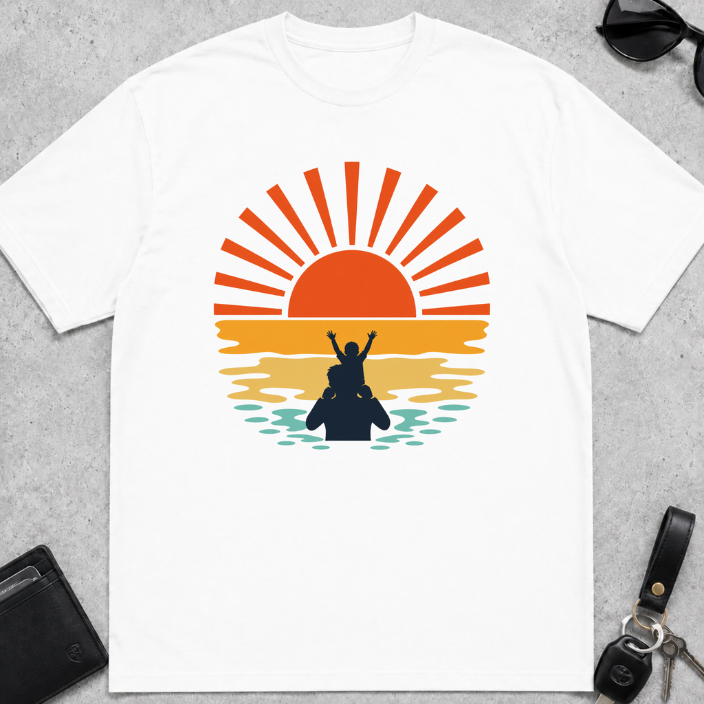 Sunset Kid On Shoulders T-Shirt