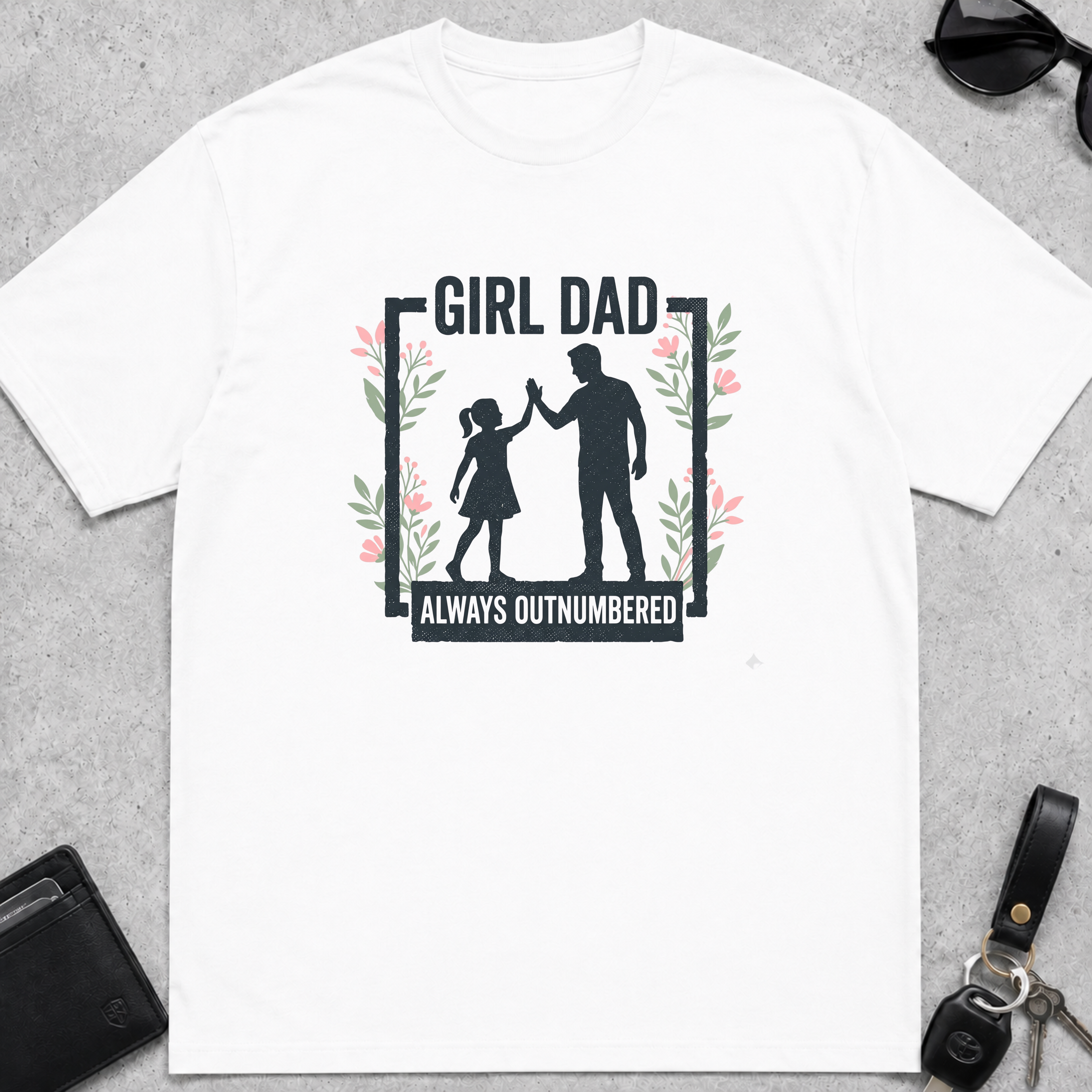 Girl Dad Always Outnumbered T-Shirt