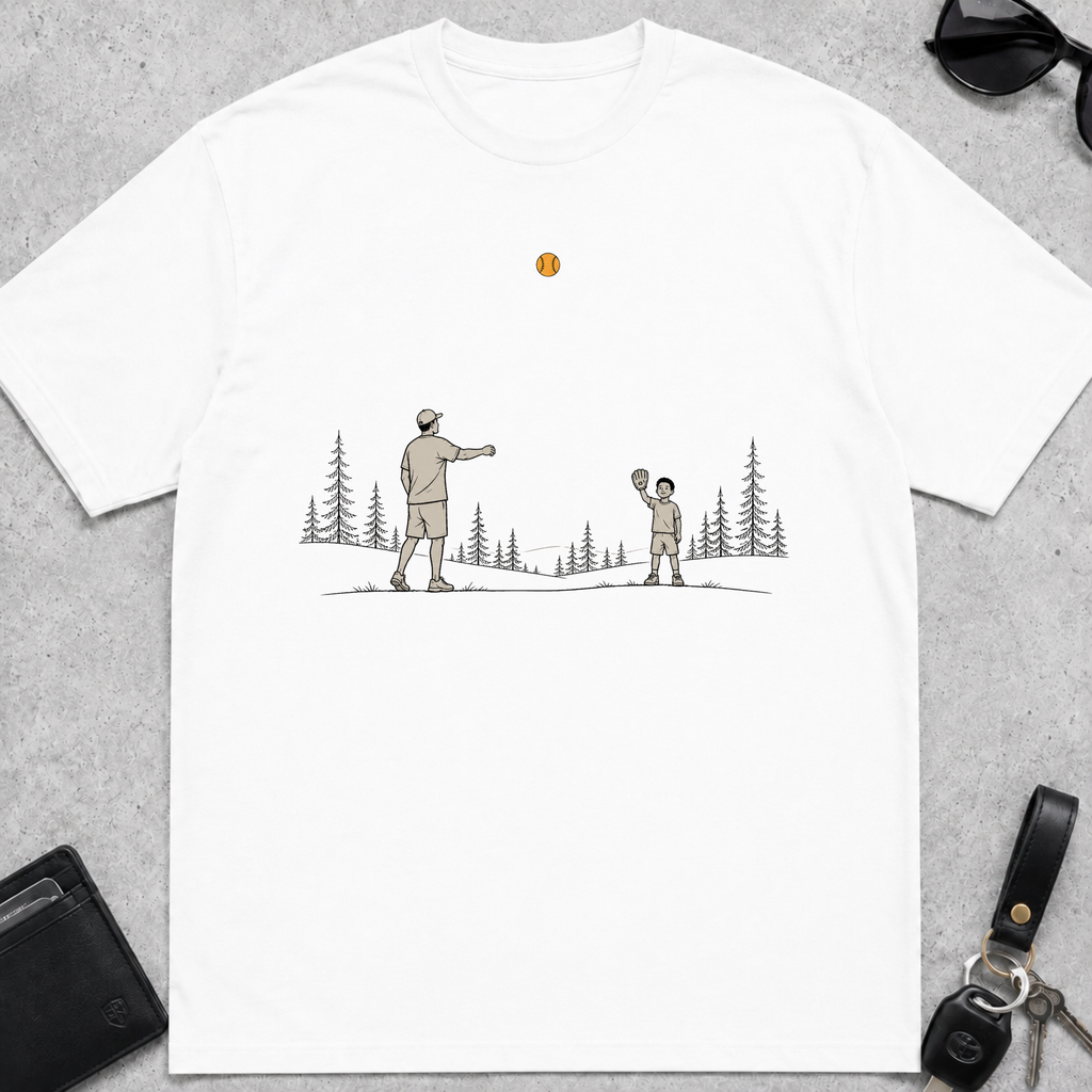 Dad Playing Catch Sun Ball T-Shirt